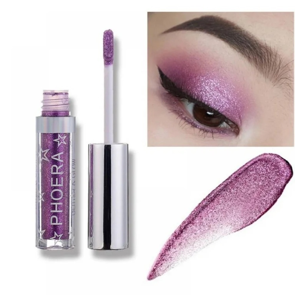 Phoera Liquid Eyeshadow Dare Metallic Purple Glitter NEW